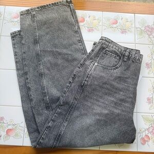 Barrel Leg Jeans Washed Black High Rise Size 11/30 NWT